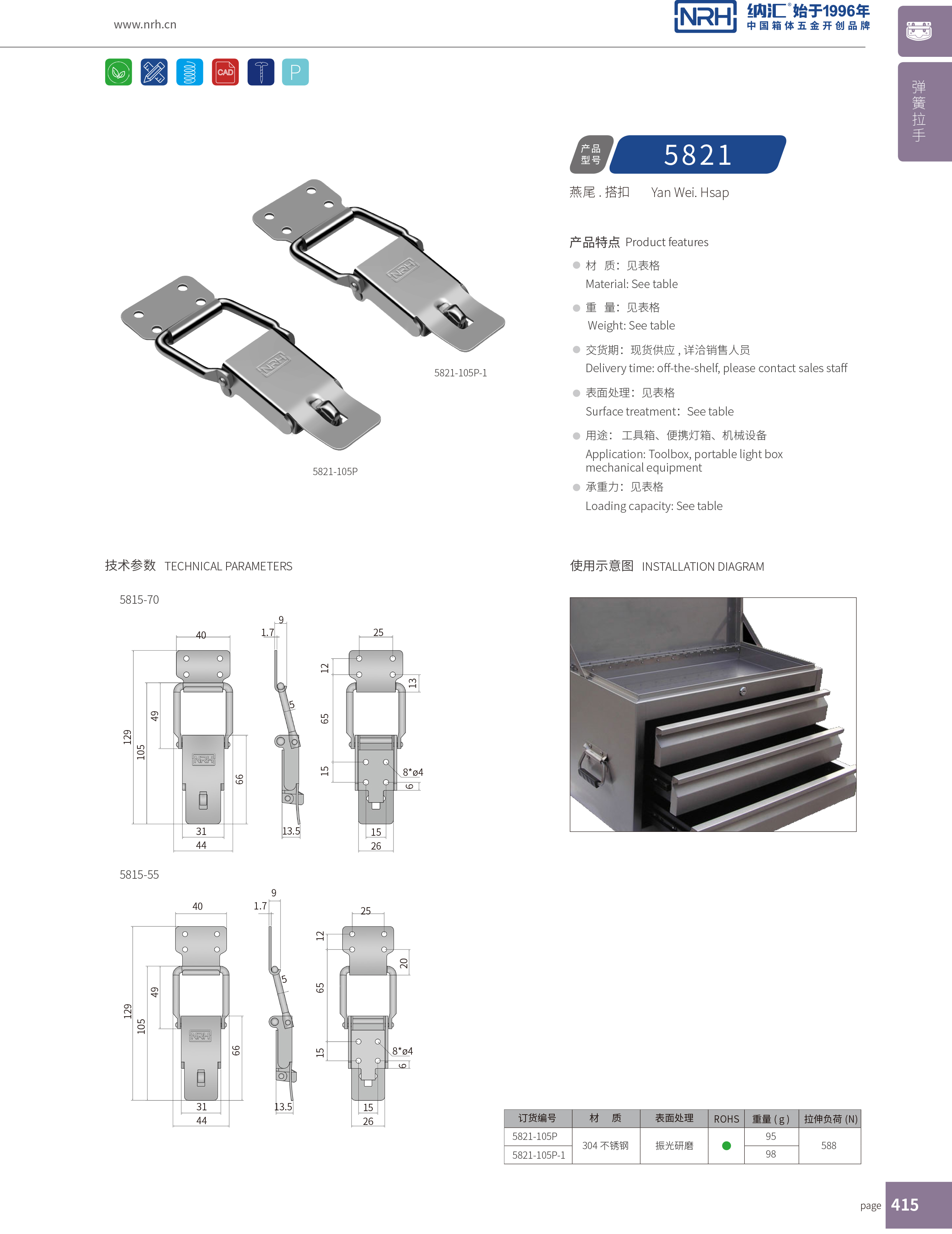 保險TIKTOK国际免费版色板5821-105P-1消防箱鎖扣_自動封口機鎖扣_NRHTIKTOK免费版色板TIKTOK国际免费版色板 