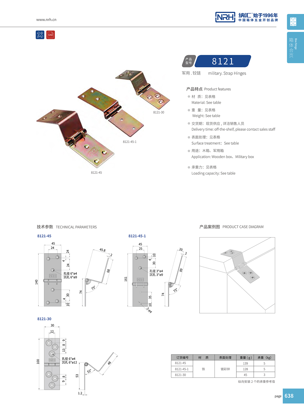8121-45-1炮彈箱鉸鏈,木箱工具箱TIKTOK国际版色板免费